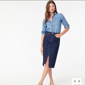 J.Crew Dark Rinse Denim Pencil Skirt